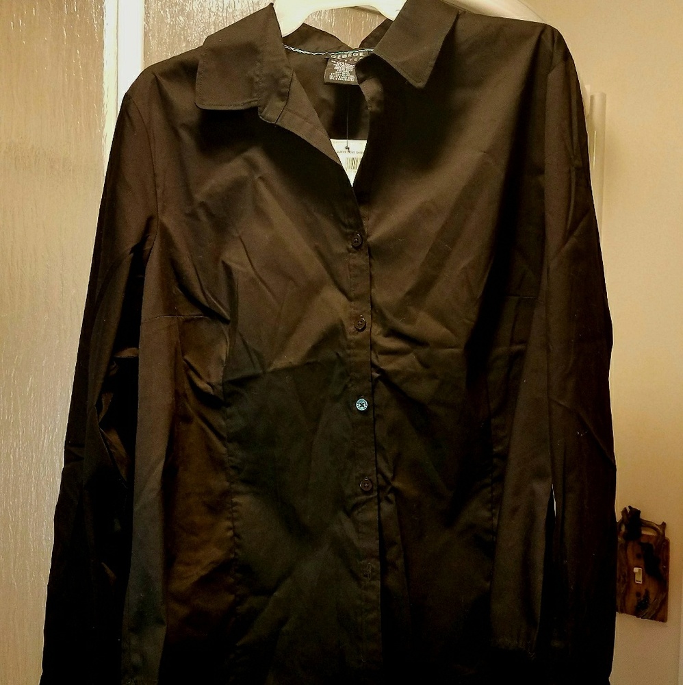 NWT George XL Women's Black Stretch Blouse